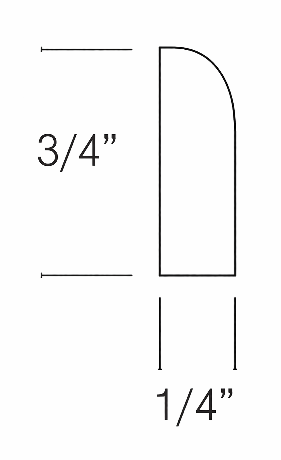 SM8 (3/4" Wide, 96" Tall, 1/4" Thick, Scribe Moulding)