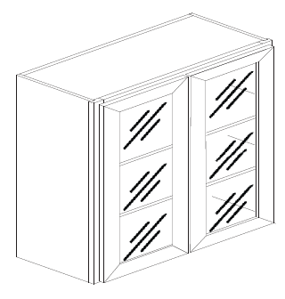 W2436GD (24" Wide, 36" Tall, Glass Door Wall Cabinet)