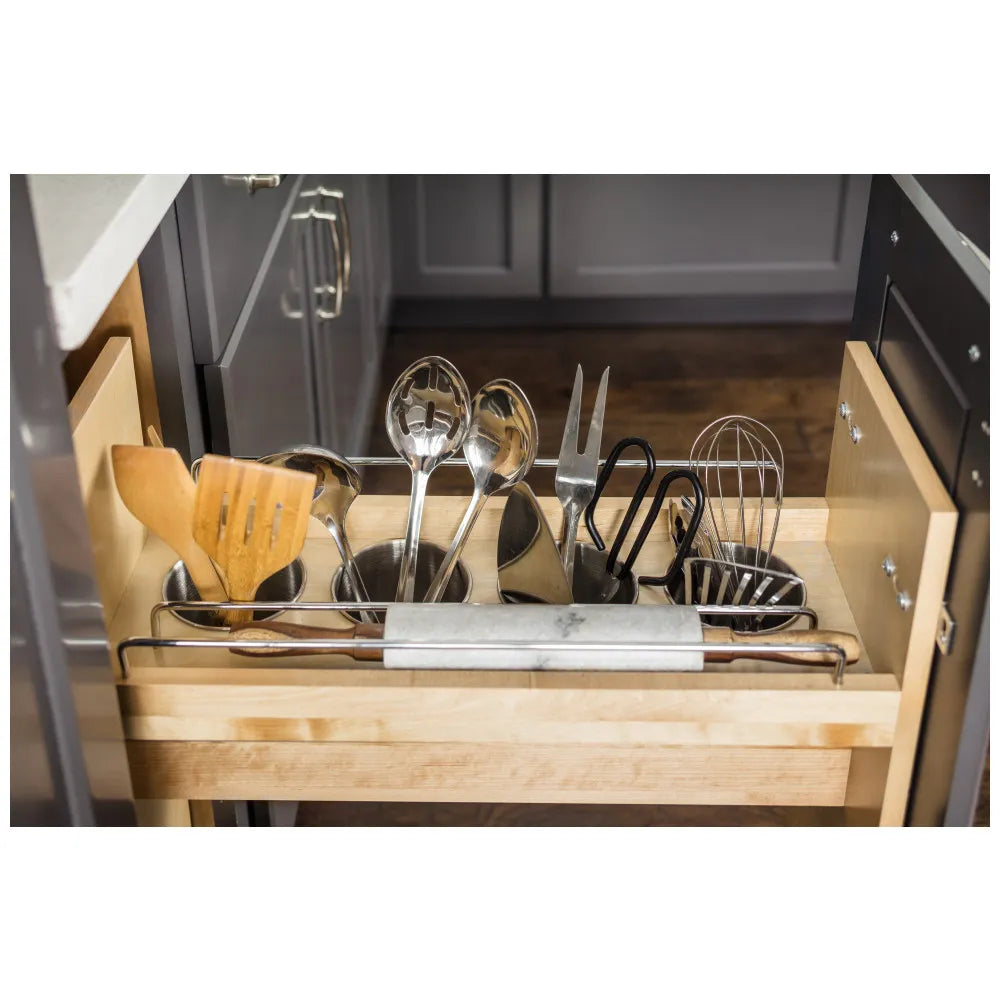 8" "No Wiggle" Utensil Bin Soft-close Base Cabinet Pullout for B12 FHD (Shipped Separately)