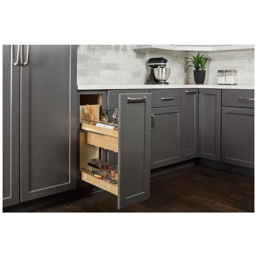 8" "No Wiggle" Utensil Bin Soft-close Base Cabinet Pullout for B12 FHD (Shipped Separately)