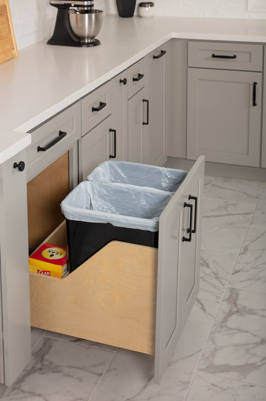 Double Trash Can Kit Soft Close (35 Qt) for B24 (Shipped Separately)