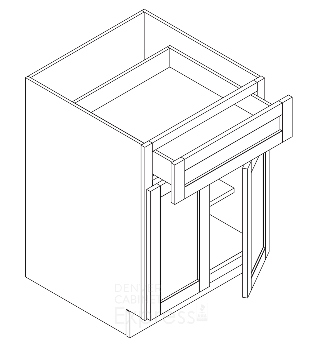 Twenty four inch base cabinet with drawer and door