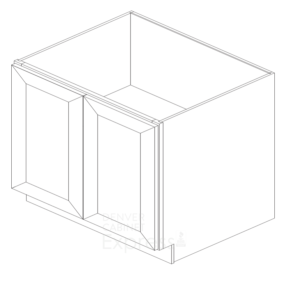 Twenty four inch base cabinet with full height doors and no drawers