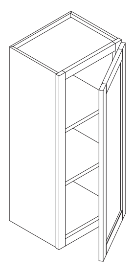 W1536 (15" Wide, 36" Tall, Wall Cabinet)