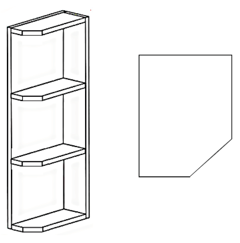 WES942 (9" Wide, 42" Tall, Wall End Shelf)