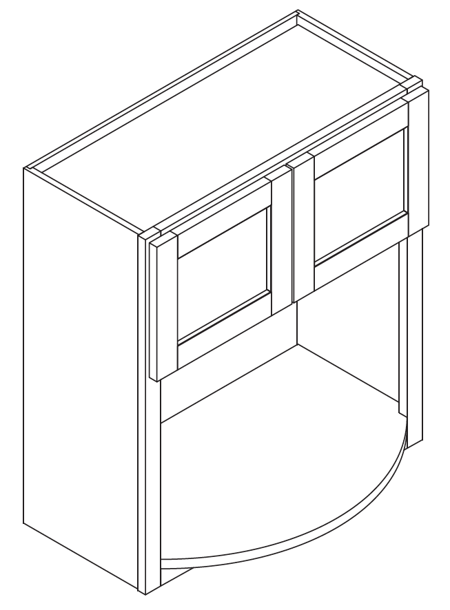 WMC3042 (30" Wide, 42" Tall, Wall Microwave Cabinet)