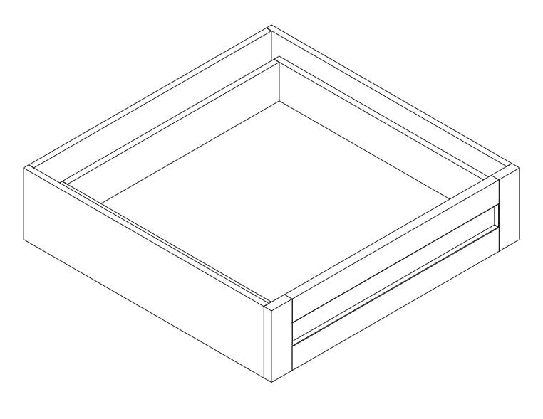 KD36 (36" Wide, 7 1/2" Tall, Vanity Knee Drawer)