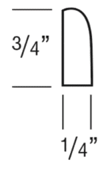 SM8 (3/4" Wide, 96" Tall, 1/4" Thick, Scribe Moulding)