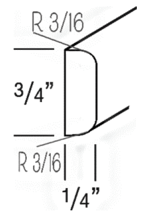 SDM8 (3/4" Wide, 96" Tall, 1/4" Thick, Batten Moulding)