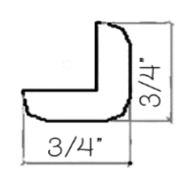 OCM8 (3/4" Wide, 96" Tall, 1/4" Thick, Outside Corner Moulding)