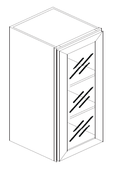 W1530GD (15" Wide, 30" Tall, Glass Door Wall Cabinet)