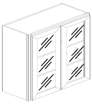 W3030GD (30" Wide, 30" Tall, Glass Door Wall Cabinet)