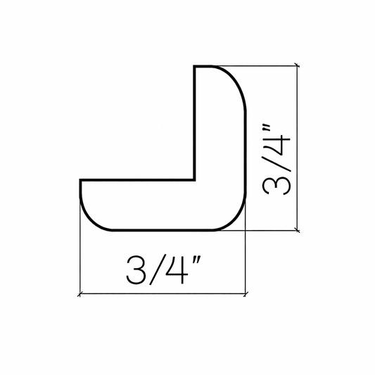 OCM8 (3/4" Wide, 96" Tall, 1/4" Thick, Outside Corner Moulding)
