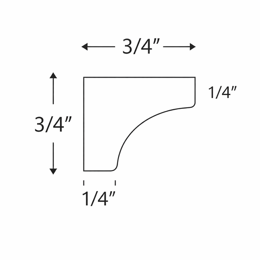 Cove Moulding (3/4" Wide, 96" Tall, 3/4" Thick, Cove Moulding)