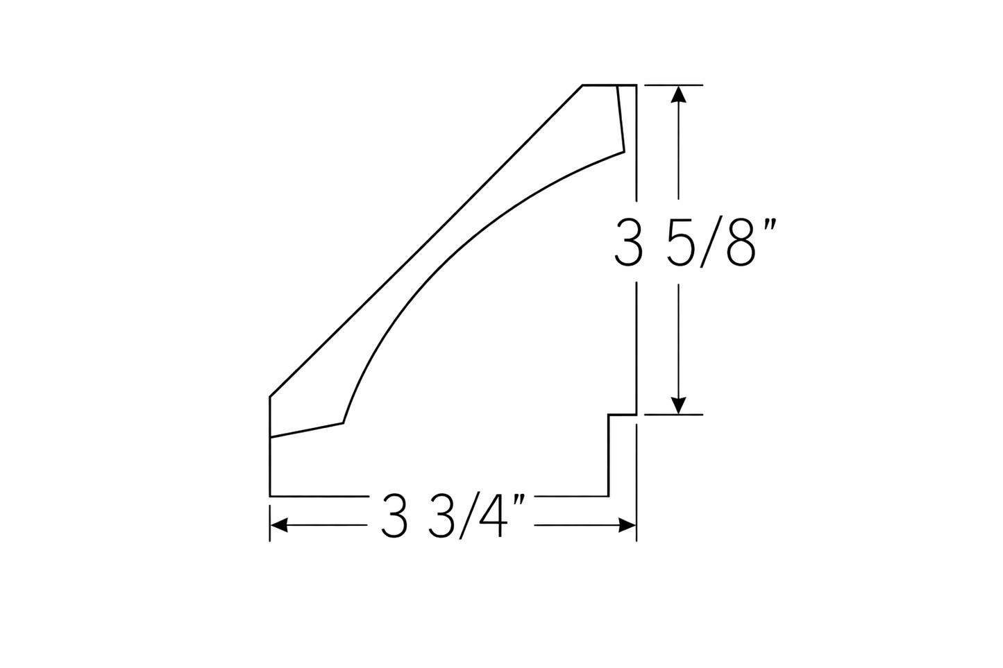 SCM3 5/8" (96" Wide, 3 5/8" Tall, 3 3/4" Projection, Shaker Crown)