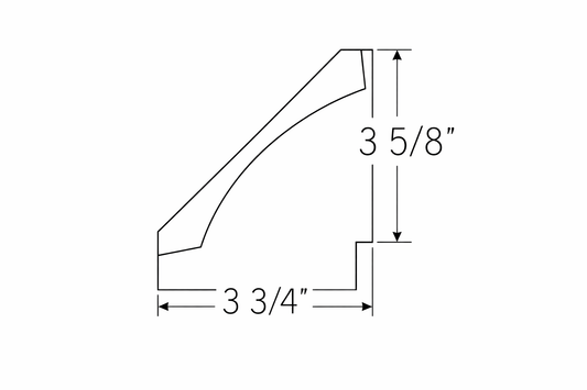 SCM3 5/8" (96" Wide, 3 5/8" Tall, 3 3/4" Projection, Shaker Crown)