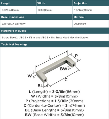 MONUMENT 3in(76mm) Center-To-Center Pull