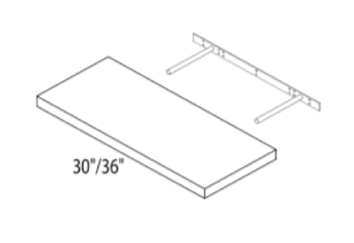 FS30 (30" Wide x 1.5" Tall, by 12" Deep Floating Shelf)