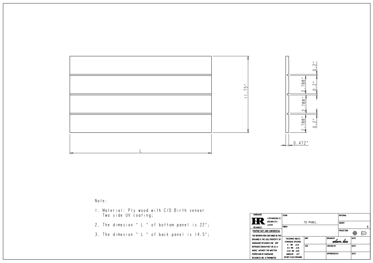11-3/4" Wide, 24" Deep Wooden Tray Divider Kit (Shipped Separately)