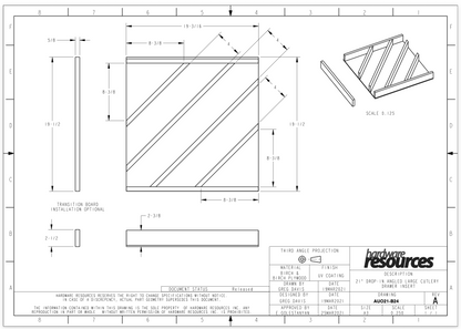 19" Angled Utensil Drawer Insert Kit (Shipped Separately)