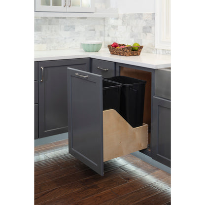 B18 FHD Trash Kit - Double Trash Can Kit Soft Close (35 Qt) (Shipped Separately)