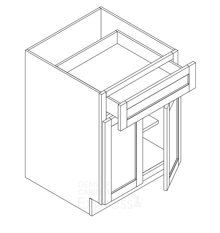 Twenty seven inch base cabinet with drawer and door