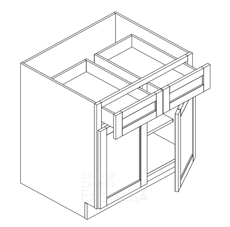 Forty two inch base cabinet with drawer and door