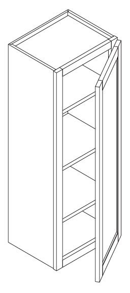 W1542 (15" Wide, 42" Tall, Wall Cabinet)