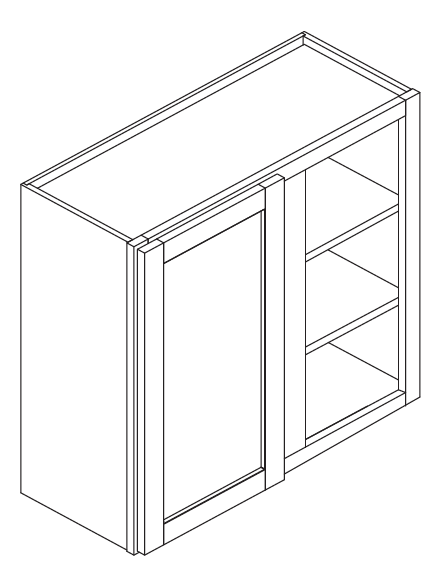 WBC3030 (30" Wide, 30" Tall, Wall Blind Corner Cabinet)