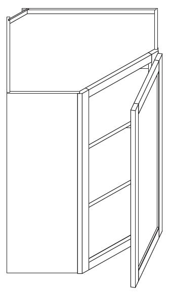 WDC2415 (24" Wide, 15" Tall, Corner Wall Cabinet)