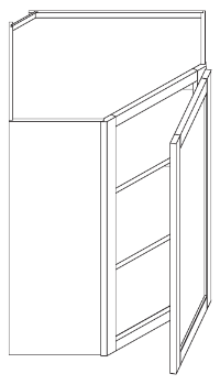 WDC2436 (24" Wide, 36" Tall, Corner Wall Cabinet)