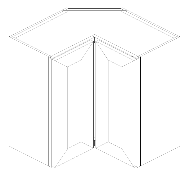 WLS2442 (24" Wide, 42" Tall, Corner Wall Cabinet)
