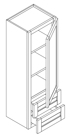 DV1245 (12" Wide, 45" Tall, Vanity Countertop Linen Cabinet)
