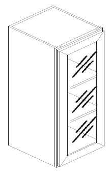 W1536GD (15" Wide, 36" Tall, Glass Door Wall Cabinet)