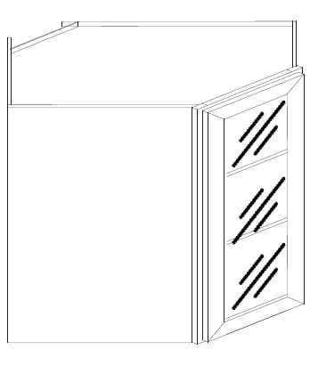 WDC2415GD (24" Wide, 15" Tall, Corner Glass Door Wall Cabinet)