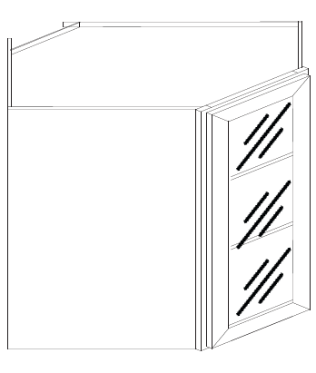 WDC273615GD (27" Wide, 36" Tall, 15" Deep Corner Glass Door Wall Cabinet)