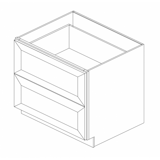 Thirty inch drawer base cabinet with two drawers
